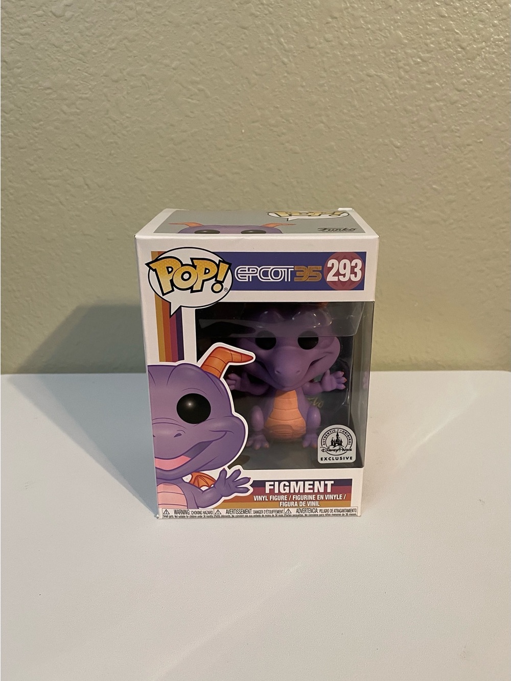 Funko Pop! Disney Parks Figment #293 Epcot Exclusive Figurine with Protector